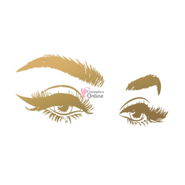 Sablon sticker de perete pentru salon de infrumusetare - J090L - Make-up & Eyelashes Gold